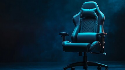 Gaming chair on dark moody background