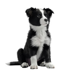 Cute Border Collie Puppy Sitting