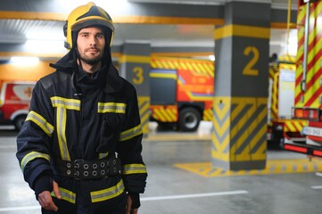 fireman sitting on bench at fire station