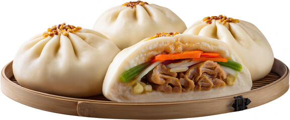 Delicious Steamed Buns with Savory Filling Asian Cuisine Food Photography