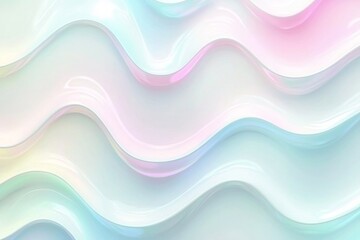 Obraz premium Iridescent pastel rainbow background with holographic foil abstract wavy texture.