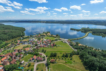 Die Urlaubsregion Fränkisches Seenland bei Enderndorf am Großen Brombachsee von oben