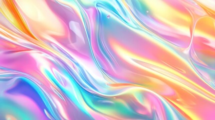 Obraz premium Background with pastel rainbow watercolor and holographic background