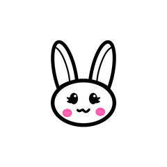 rabbit head design with a friendly smile expression