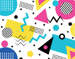 Retro Memphis Pattern With Stars