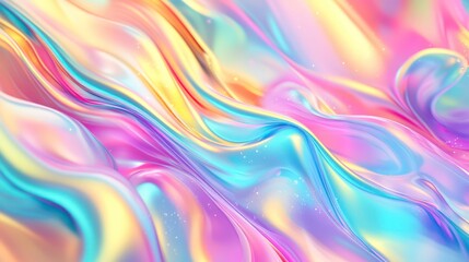 Obraz premium Background with pastel rainbow watercolor and holographic background