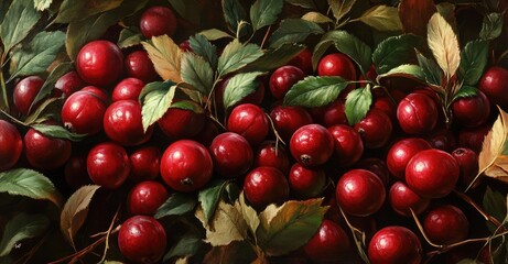 Obraz premium Cranberries. AI generated illustration.