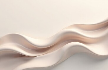 Fototapeta premium Smooth, metallic waves in neutral colors. Poster, banner and wallpaper background design