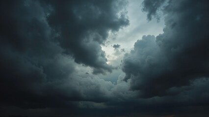 Obraz premium Dramatic ominous sky thick dark clouds texture moisture