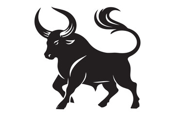 silhouette of a bull