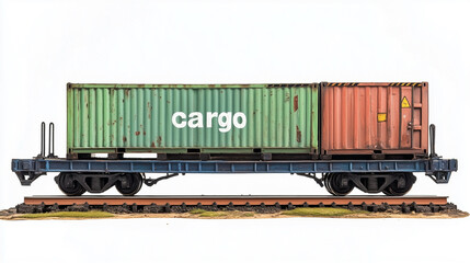 Obraz premium A train with a cargo container on it