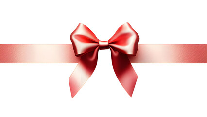 Beautiful red ribbon with bow, perfect for gifts and decorations, adds festive touch to any occasion. Isolated on white/transparent background