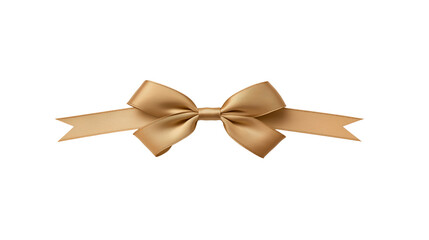 Gold Ribbon Bow on Transparent Background