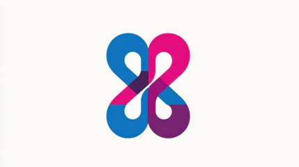 Fototapeta premium minimalistic pink and blue logo
