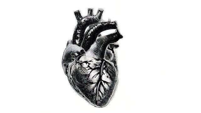 Trendy abstract cutout human bleeding heart