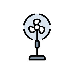 Simple fan or ventilator on floor color icon. Concept for your logo web mobile app UI design. Vector flat illustration.