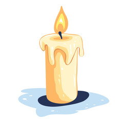 vector burning candle on white background . Generative AI