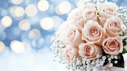Fototapeta premium Elegant Blush Pink Rose Bridal Bouquet