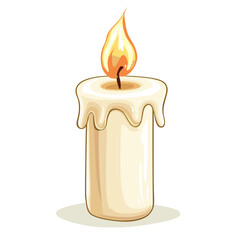 vector burning candle on white background . Generative AI