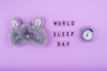 World sleep day concept with alarm clock