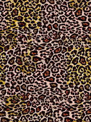 Leopard skin pattern, animal leather seamless design
