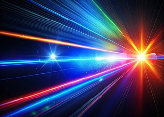 Obraz premium Glowing Flash of Light and High-Speed Police Line Effect with Laser Beam, Captivating Visuals for Dynamic Action and Energy Themes in Stock Photography