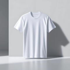 a white t-shirt with a minimalist background is suitable for a mockup