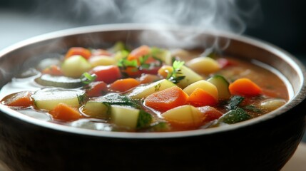 Delicious vegetable soup recipe kitchen cooking guide home close-up healthy eating