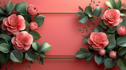 frame with roses