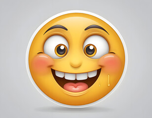 Fototapeta premium Mischievous smiley face with blushing cheeks