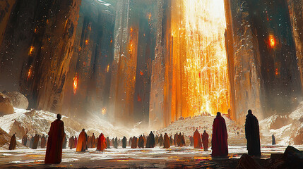 Extraterrestrial Council of Beings in a Crystalline Chamber