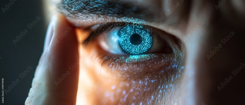 Poster biometric iris scanning technology integrated with one time password otp authentication for a secure