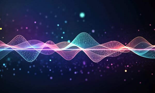 Cyber Big Data Flow Particles Bokeh. Digital Neural Network. Concept of AI Artificial Intelligence Technology Machine Deep Learning. Digital Communication. Science Technology Presentation Vector.