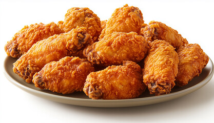 Fried Chicken Wings with Cinematic Studio Lighting, Hyper-Realistic Detail