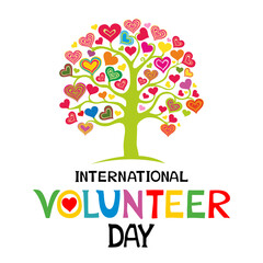 Obraz premium International Volunteer Day. 5 December. Volunteer day concept. Charity. Vector illustration