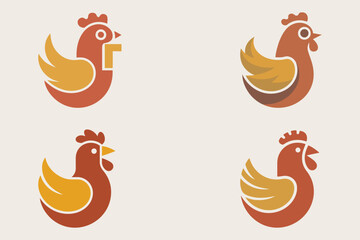 flat vector illustration of a logo for a fried chicken fast food brand