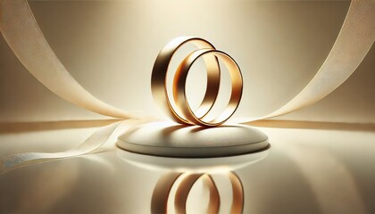 An elegant concept of expensive and luxury wedding rings.