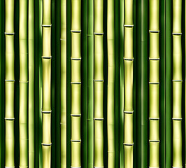 Fototapeta premium background collage of green bamboo fence surface texture. Background for banner, backdrop or texture mapping.generative ai