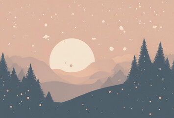 Fototapeta premium winter landscape with snow
