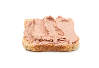 Meat Paste Toast Bread Isolated, Tuna Pate Sandwiches, Terrine Toasts, Chopped Liver Mousse, Fish Paste Canape