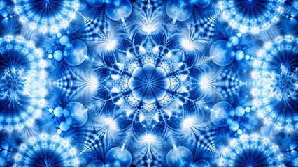 Indigo Blue Shibori Tie Dye Fabric Texture Pattern in White and Blue with Bokeh Effect for Textile Design and Fashion Backgrounds