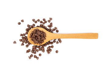 Chocolate Chips Isolated, Scattered Chocolate Sprinkles, Decorative Cocoa Drops, Cookie Decoration Ingredient