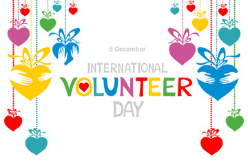 International Volunteer Day. 5 December. Volunteer day concept. Charity. Vector illustration