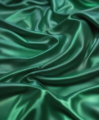Obraz premium Iridescent effect on an abstract green fabric with shimmering texture, fabric, copy space