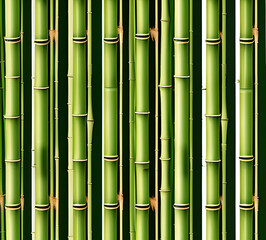 Obraz premium background collage of green bamboo fence surface texture. Background for banner, backdrop or texture mapping.generative ai