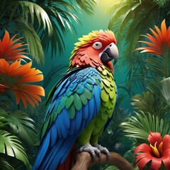 Fototapeta premium blue and yellow macaw