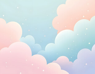 Fototapeta premium Pastel cloudscape with stars