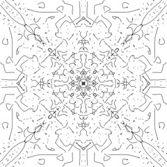 Intricate Symmetrical Black and White Mandala Art decoration