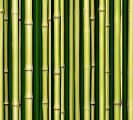 Fototapeta premium background collage of green bamboo fence surface texture. Background for banner, backdrop or texture mapping.generative ai