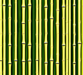 Obraz premium background collage of green bamboo fence surface texture. Background for banner, backdrop or texture mapping.generative ai